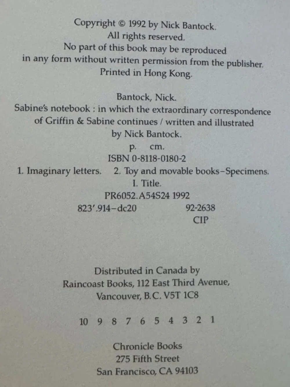 Griffin & Sabine complete hardcover